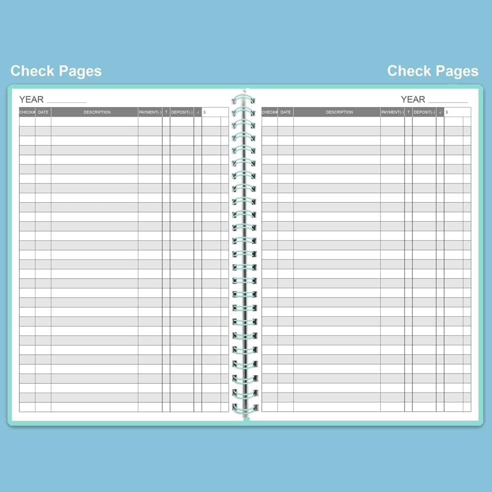 Check Register – A5 Check Book Register Books with Check & Transaction Registers