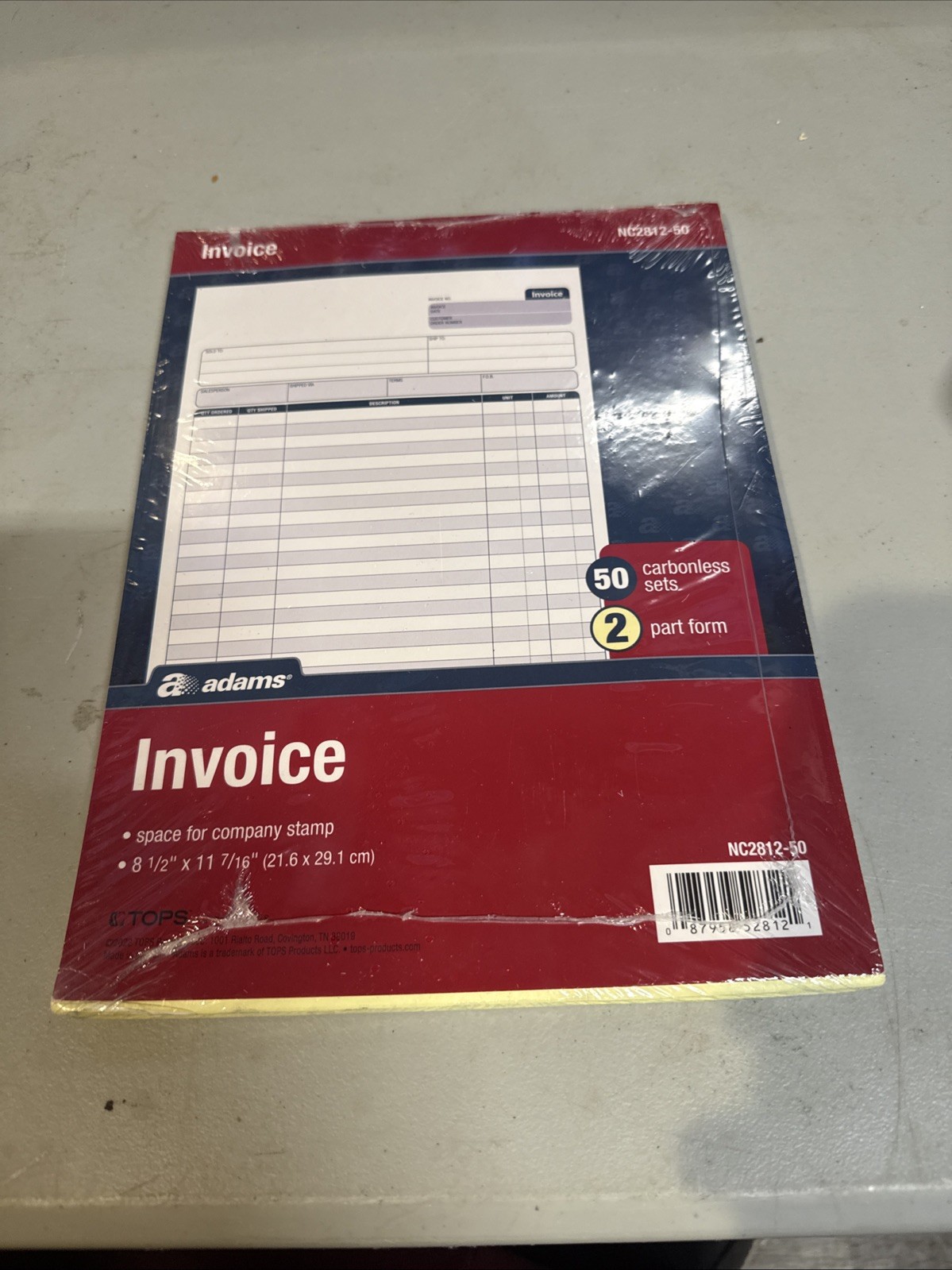 Adams Invoice Sets, 2-Part Carbonless, 8-1/2″ X 11-7/16″, 50 Sets Per