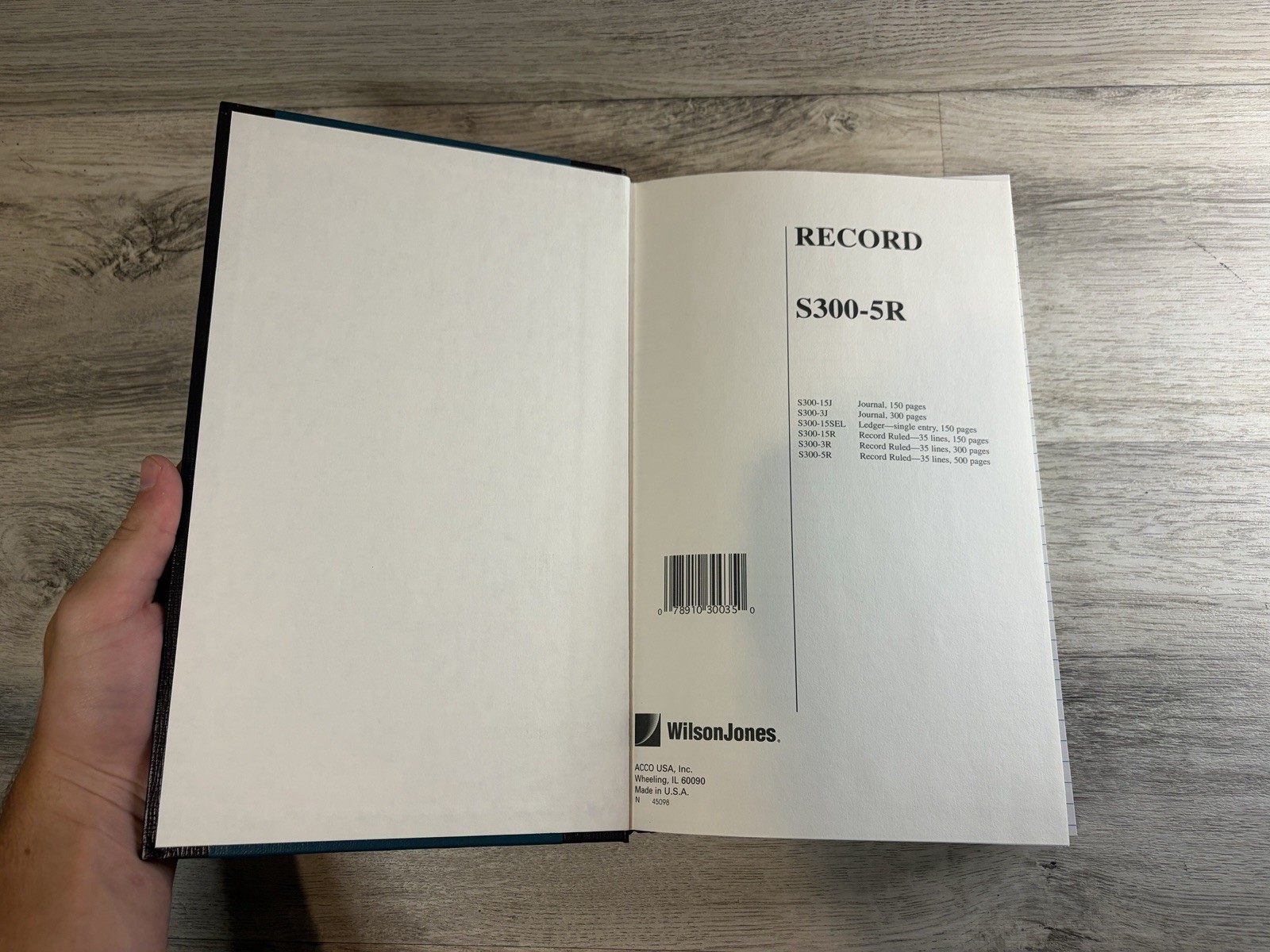Record Ledger Book S300- 5R, Record Ruled 35 lines, 300 pages Wilson Jones Co.