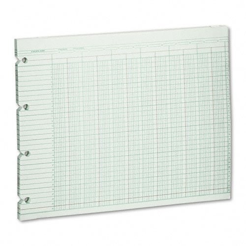 Acco G1020_40 Columnar Ledger Sheets 100 Pack Green 9.25″x11.88″