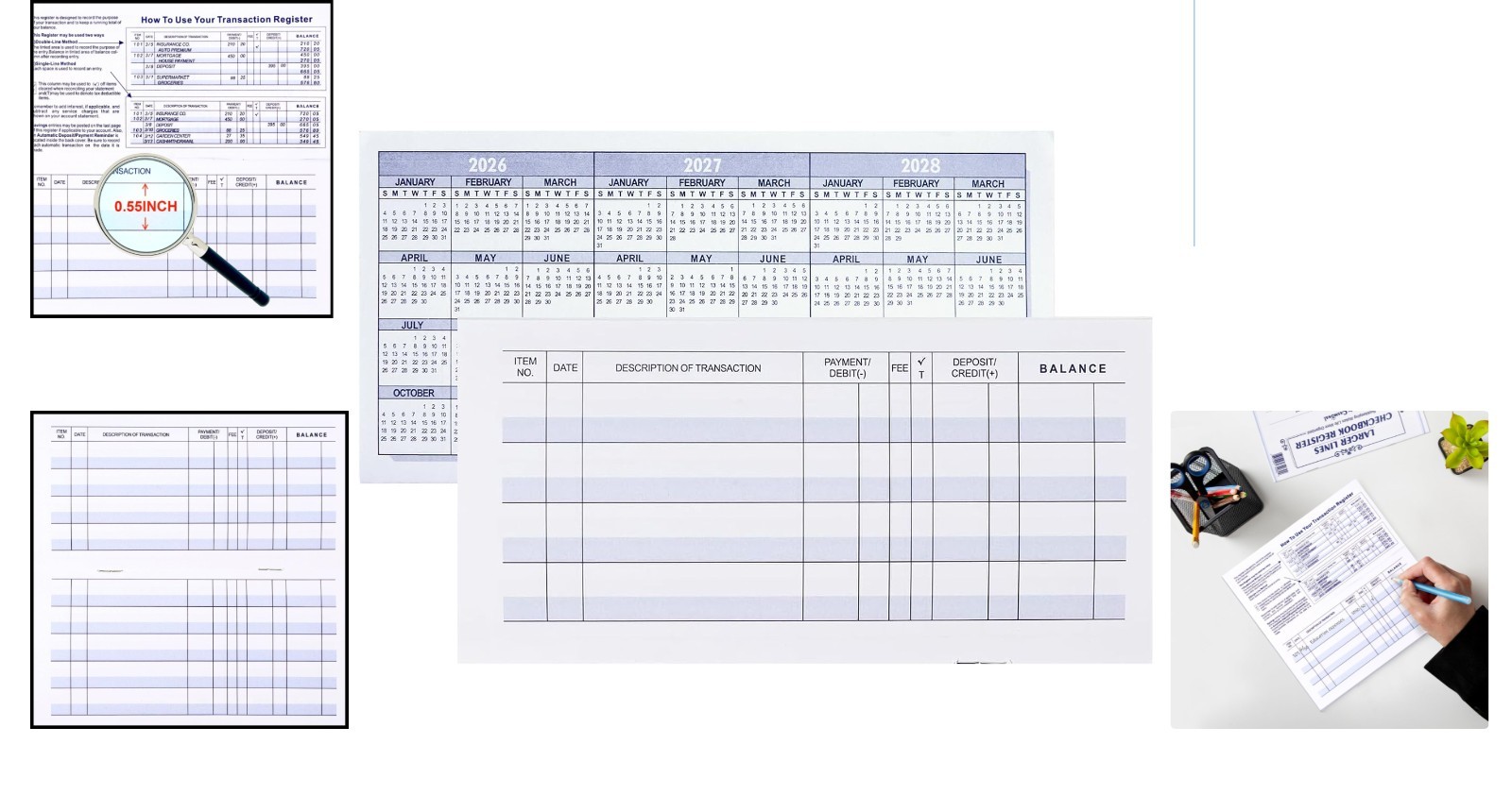 Efficient 12-Pack Check Registers with 17 Lines for Easy Financial Management