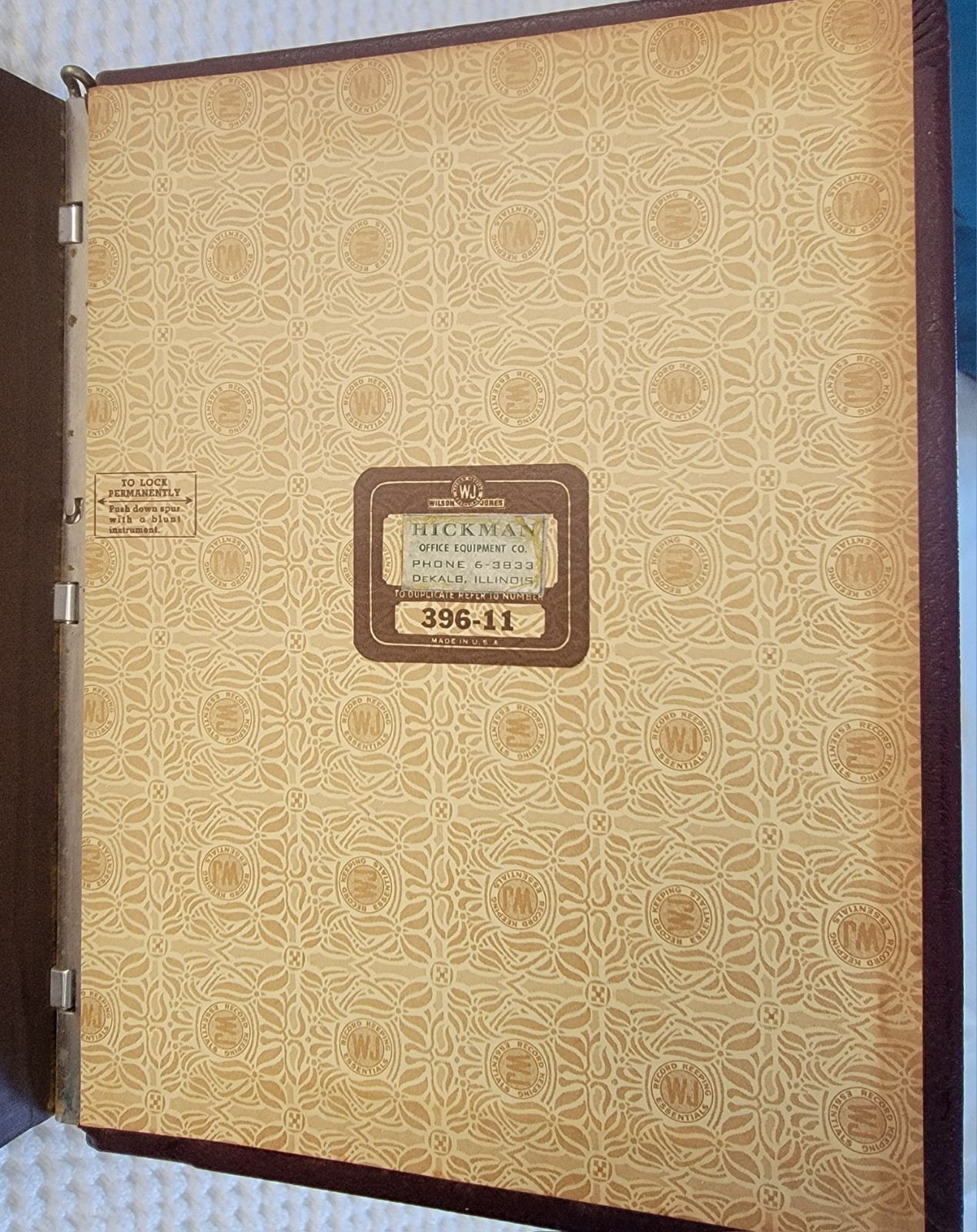 Antique Wilson-Jones Office Ledger Binder 1940s Hickman Office Equipment