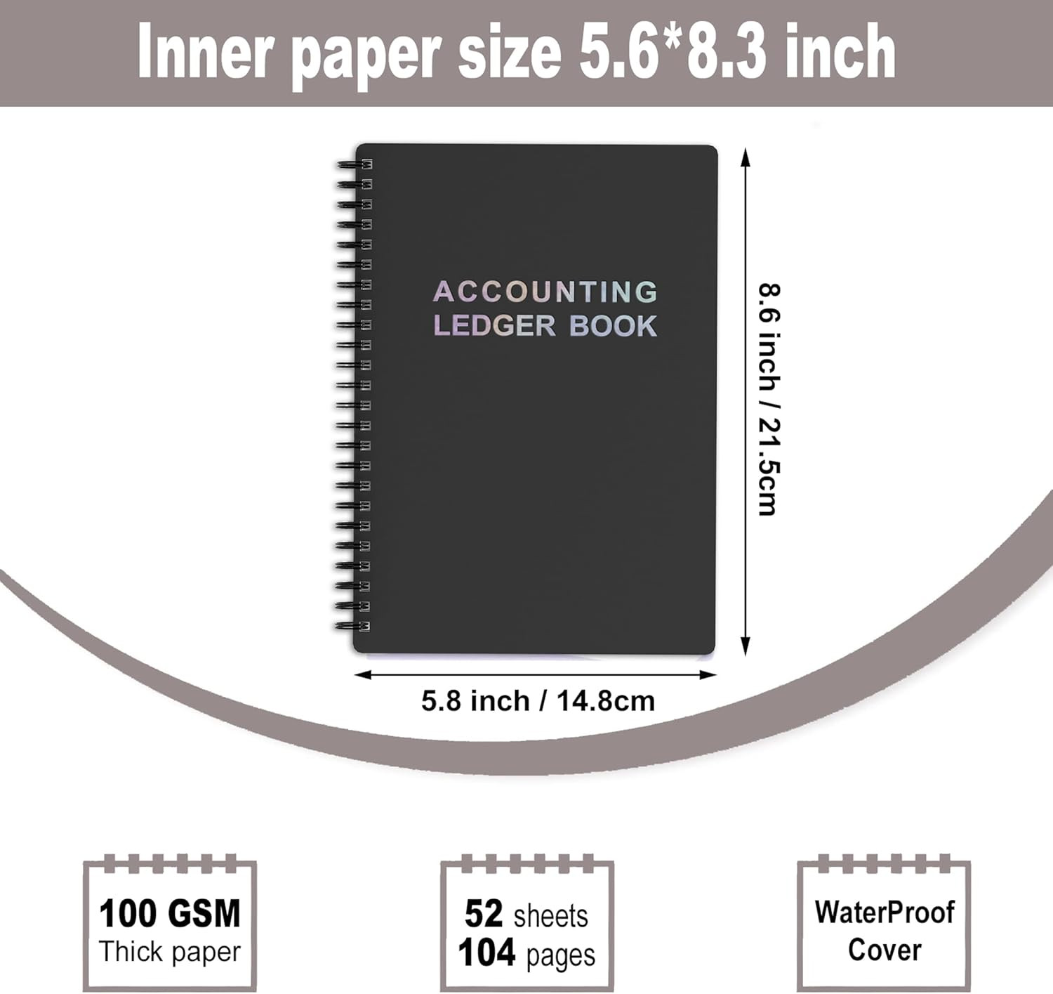 Accounting Ledger Book – A5 Check Register for Small Businesses & Personal Use,