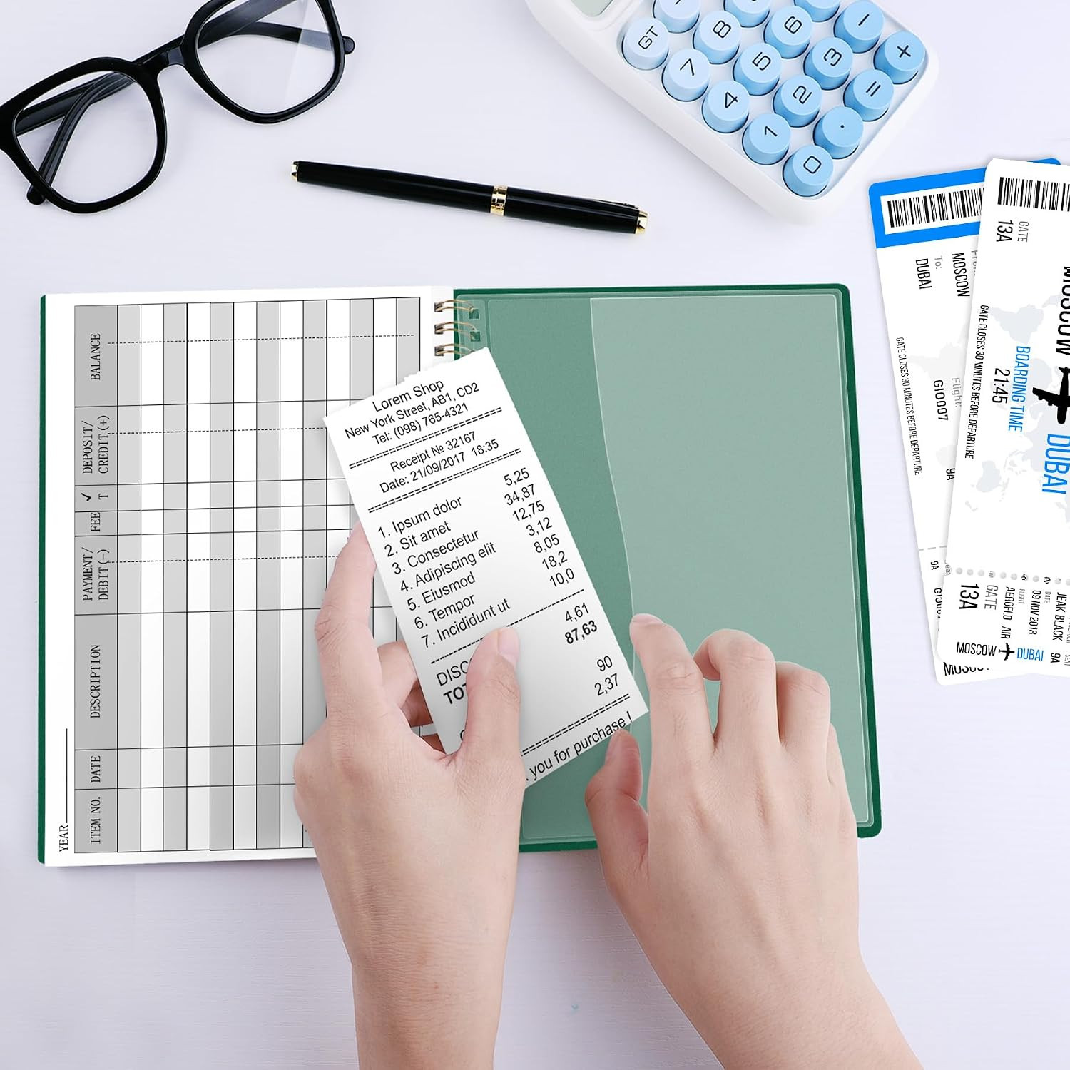 Check Registers for Personal Checkbook, Transaction Expense Ledger Dark Green