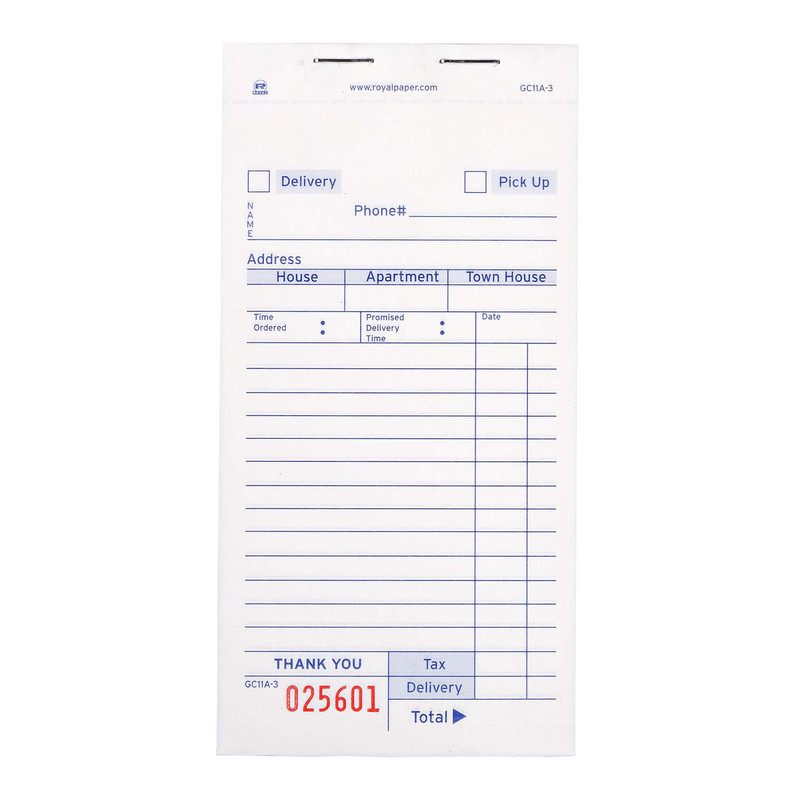 Amercareroyal Guest Check Pad 14 Lines Three-Part Carbonless 3.4 X 6.69 50