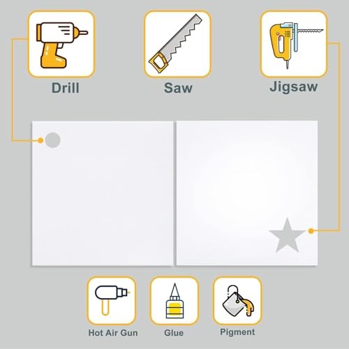 6 Pack White ABS Plastic Sheets 16″ x 20″ x 0.06″ Flexible Moldable DIY Crafts