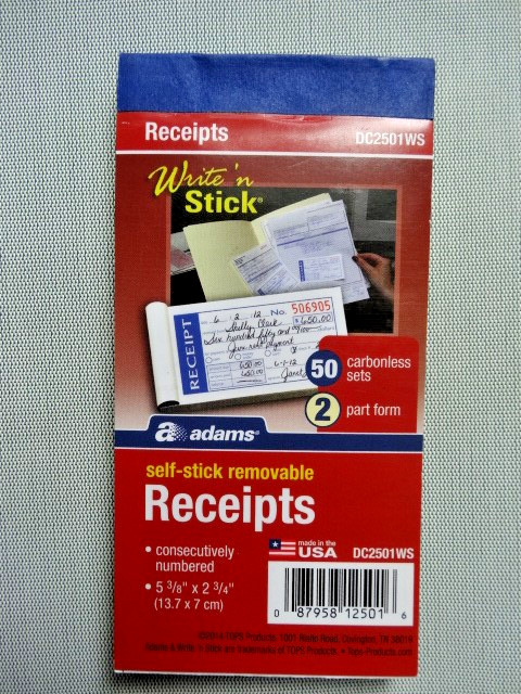 Lot of 3 – Cash Receipt Books 2 Part Form – 50 Carbonless Sets
