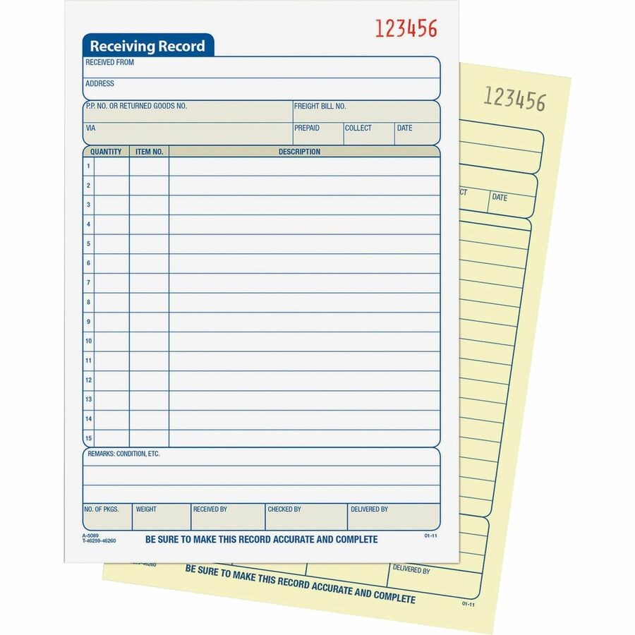 Adams DC5089 Receiving Record Book 50 Sheets Carbonless 8.43″x5.56″
