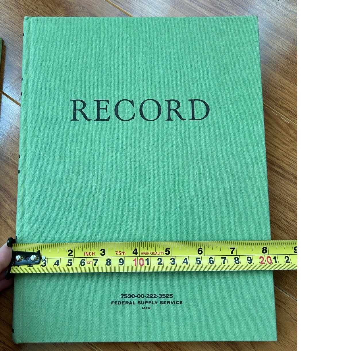 NEW Vintage Federal Supply Service Record Book-Green Cloth Cover Ruled Paper