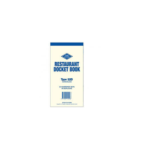 Zions Carbonless Duplicate Quality Restaurant Docket Book Consecutively Numbered