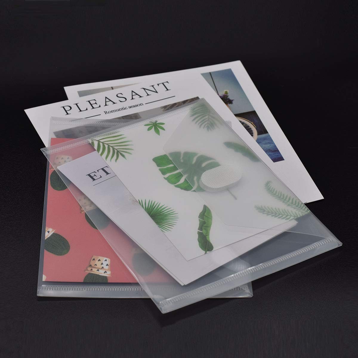 PLESIU Tatane 12 Packs Clear Plastic Small Envelope 5.5×7.5inch, Clear-12pcs
