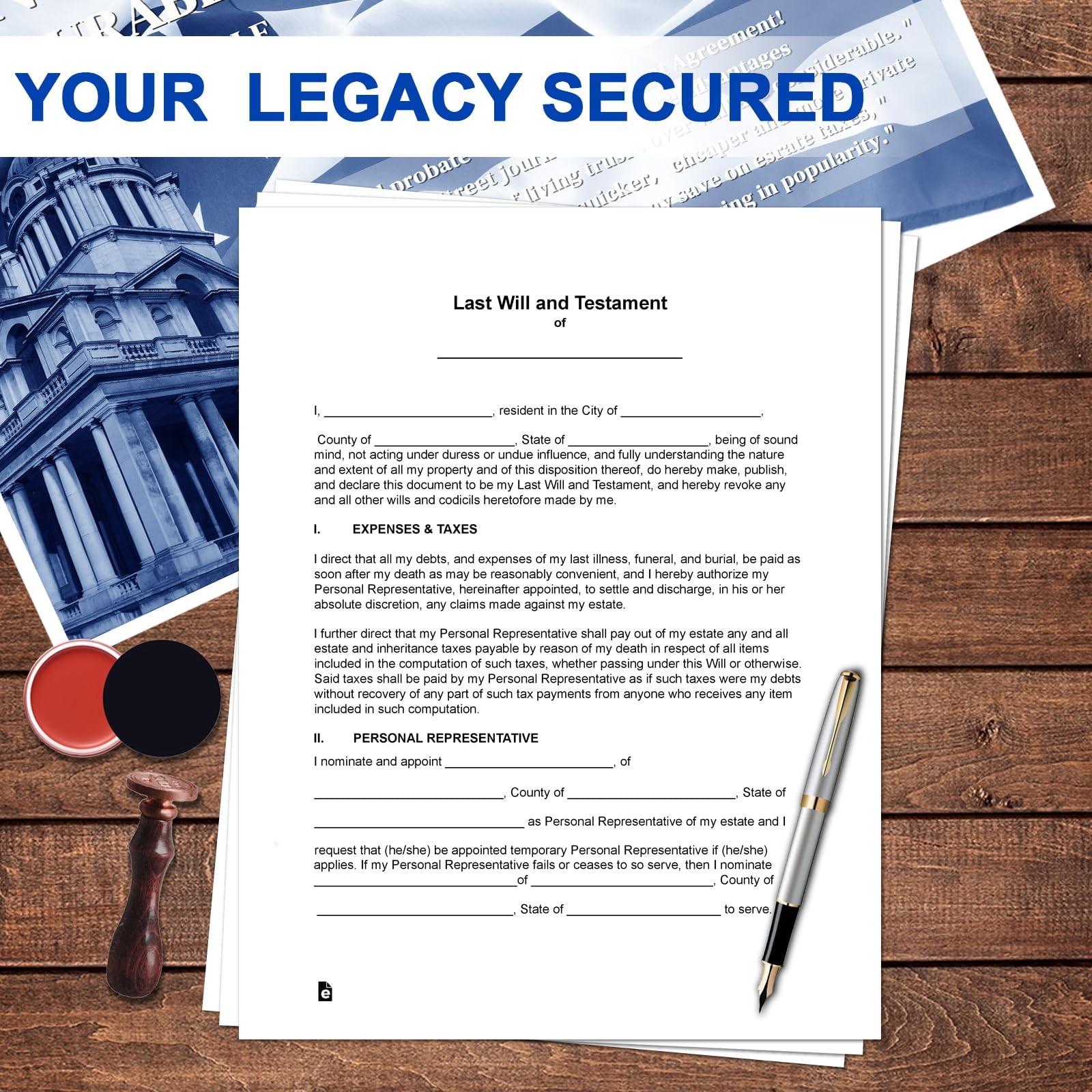 Legal Forms Kit Estate Planning Documents Durable Power Healthcare Directive Wil