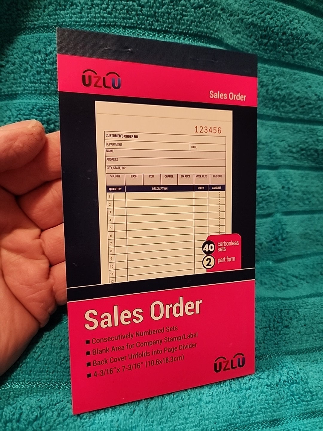 5 Pack 2 Part Carbonless Sales Order Books Receipt Forms 40 Set 4.19″ X 7.19″