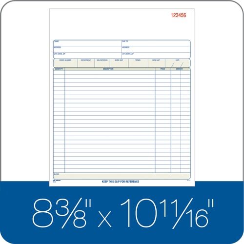 ABFTC8100 Order Book, 3-Part, Carbonless, 8-3/8″ x 10-11/16″, 50 ST/BK