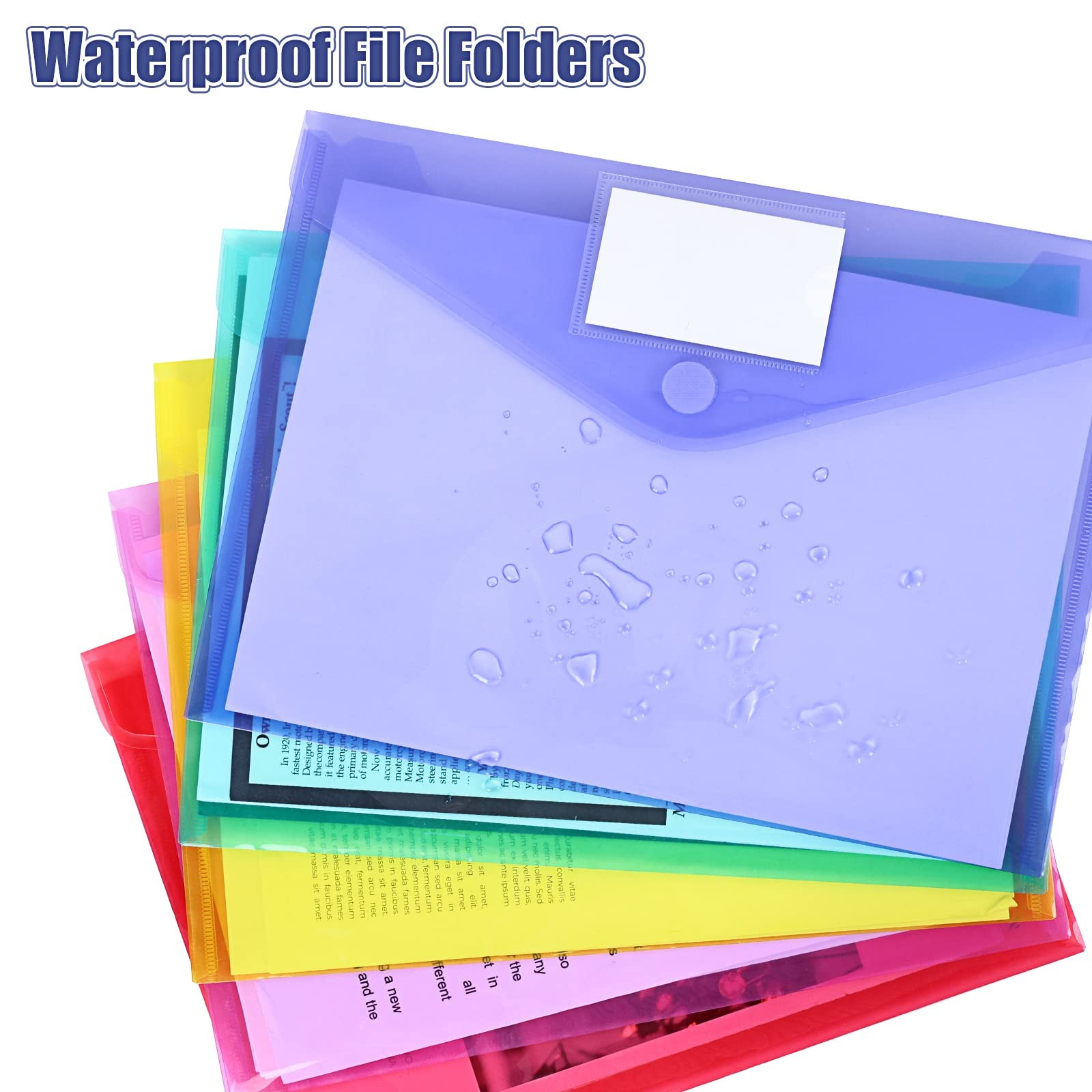EOOUT 45 Pack Plastic Envelopes Poly Envelopes, Clear Document File Rainbow