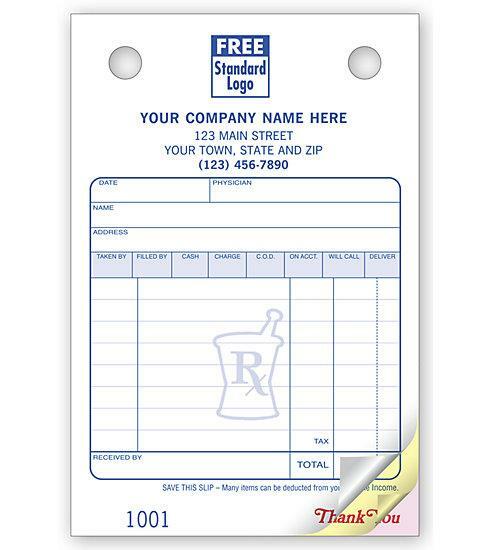 1000 Pharmacy Register Forms – Small Classic – 2 Part / Nebs Deluxe No. 606