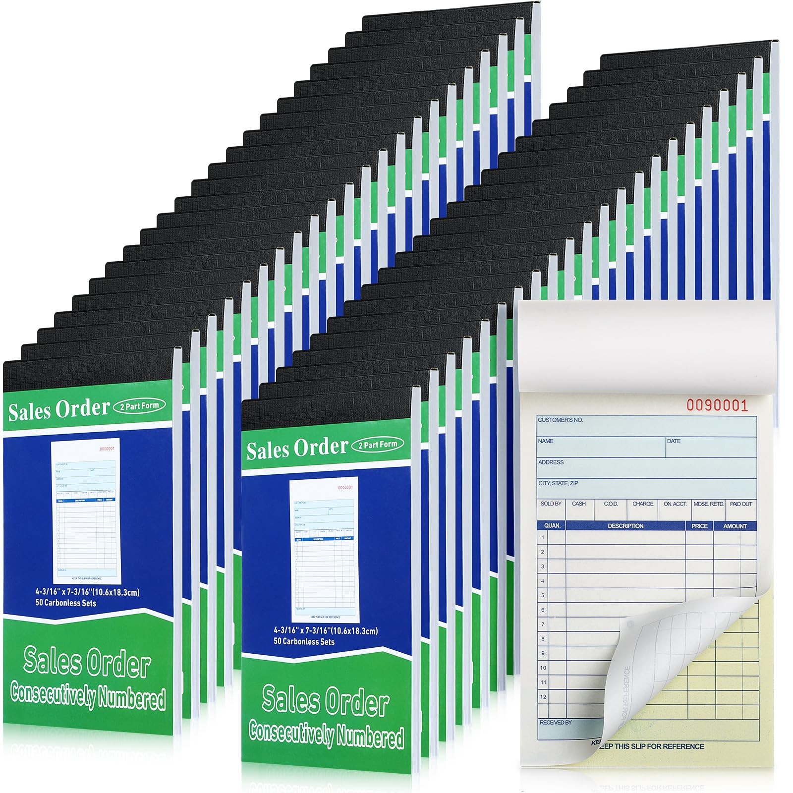 Lincia 45 Pads Sales Order Books 2 Part Carbonless White/Canary Yellow Receipt