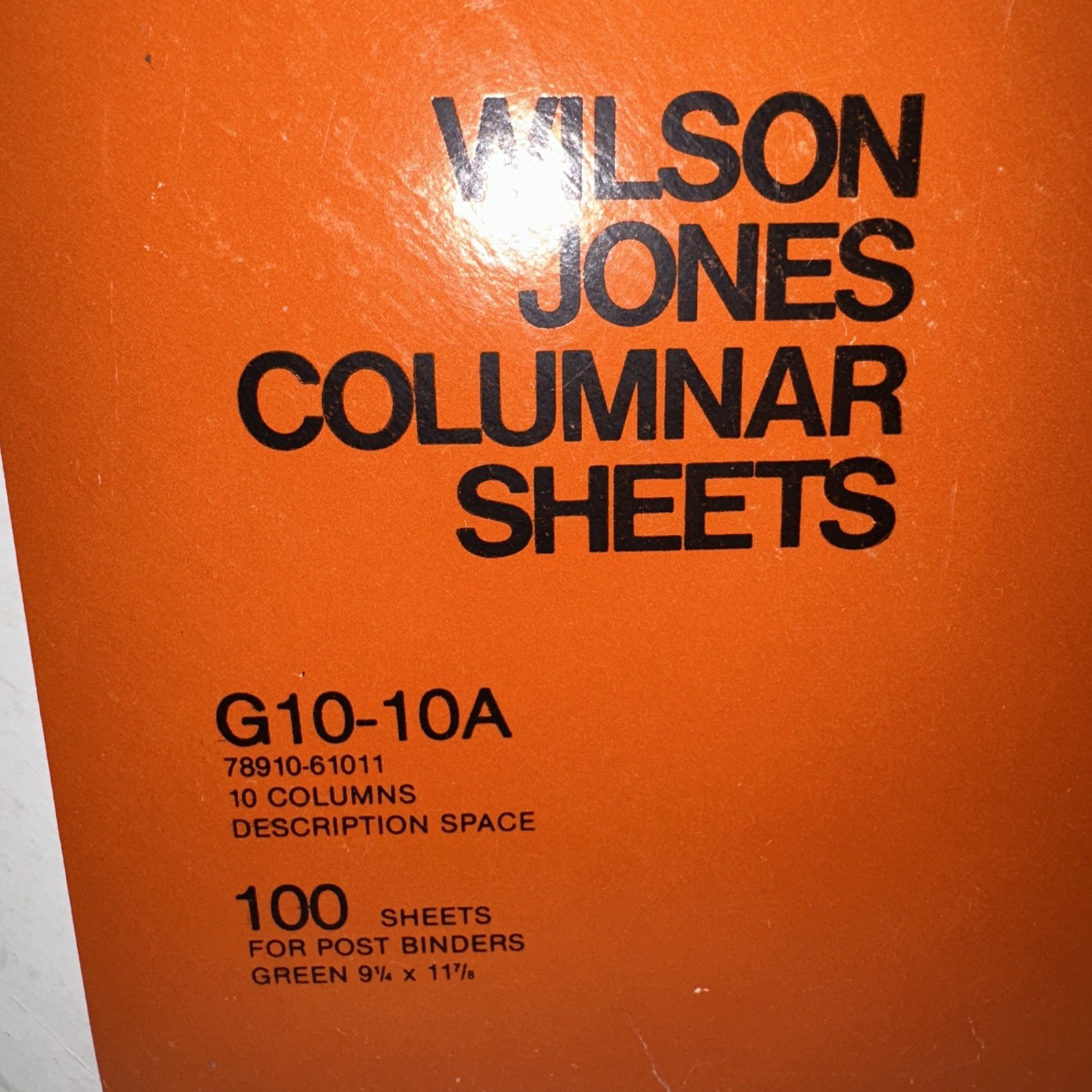 Wilson Jones G10-10A Columnar 26 Sheets 9 1/4 x11 7/8 Accounting Ledger Binder