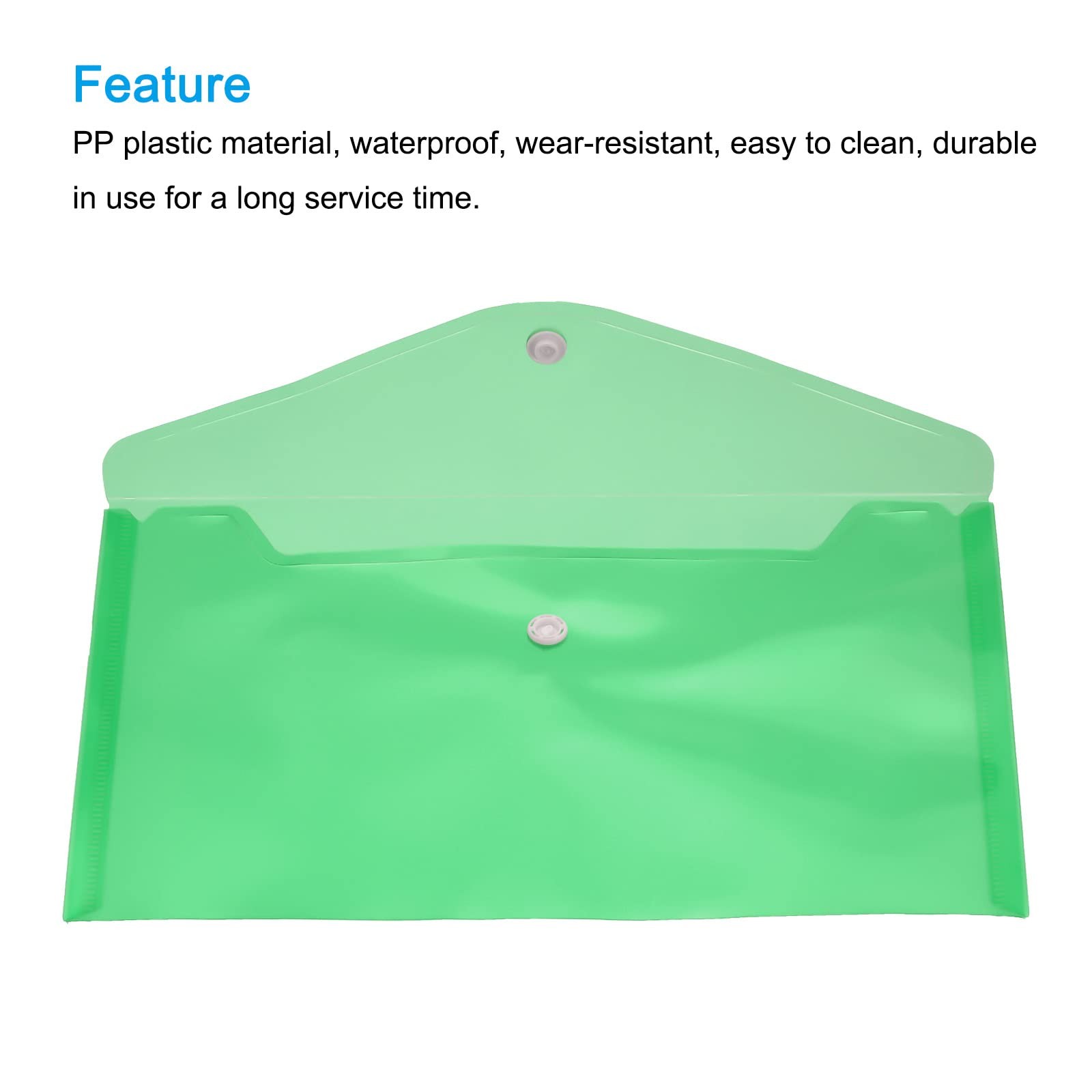 MECCANIXITY File Folders, A5 Size Plastic Envelopes Document Organizer Green