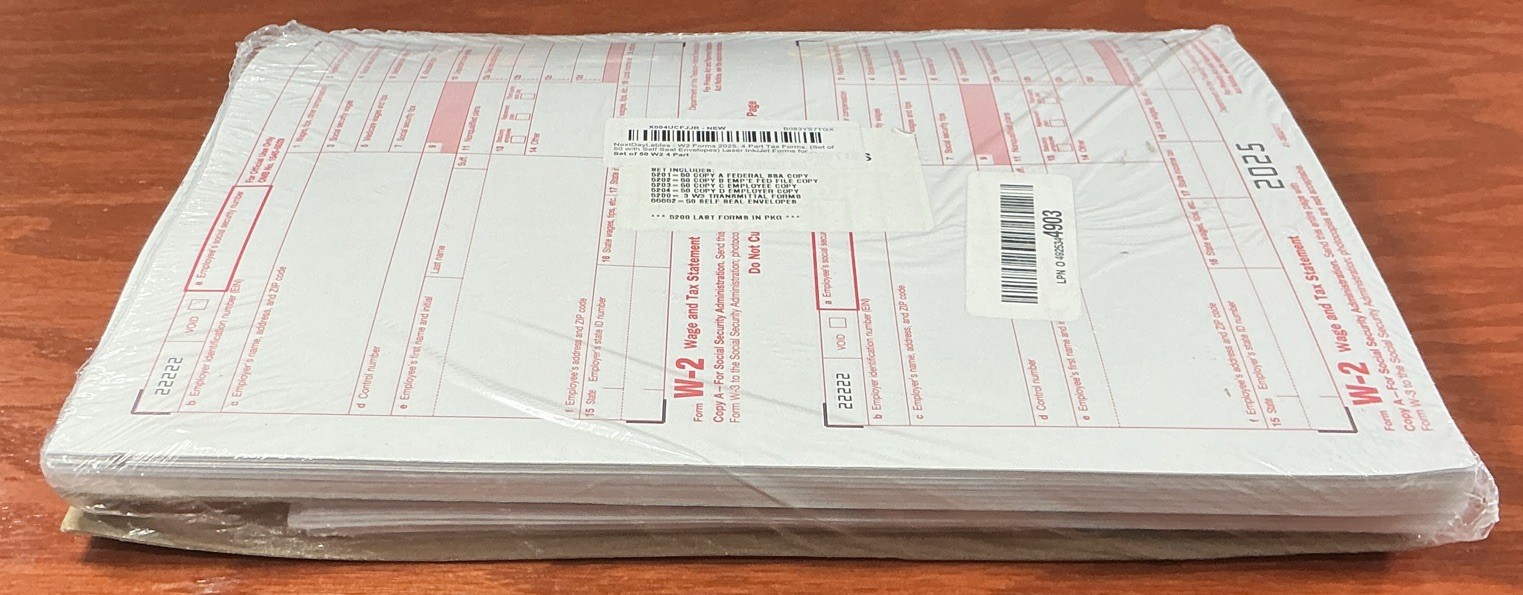 2025 Misc Tax Forms W2s, Several 5200 Series with Envelopes. Laser Forms In Pkg.