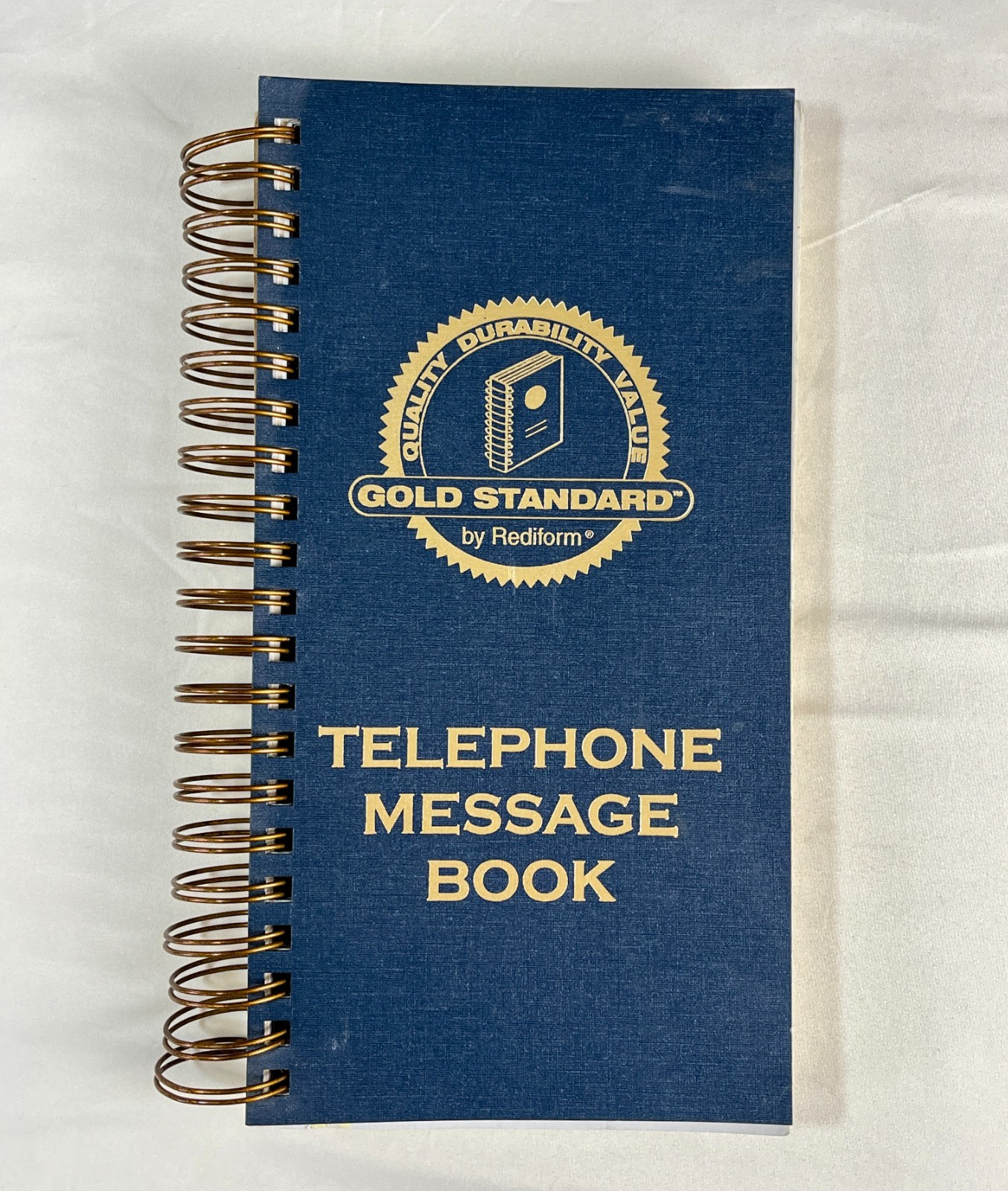 Vintage Rediform Gold Standard TELEPHONE MESSAGE BOOK – Spiral Wire Bound