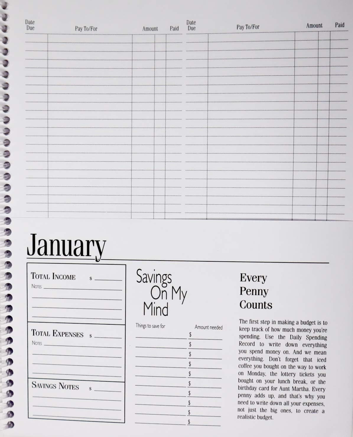 What’S Due? Country Edition – Keep Track of Monthly Bills – with Pockets for Rec