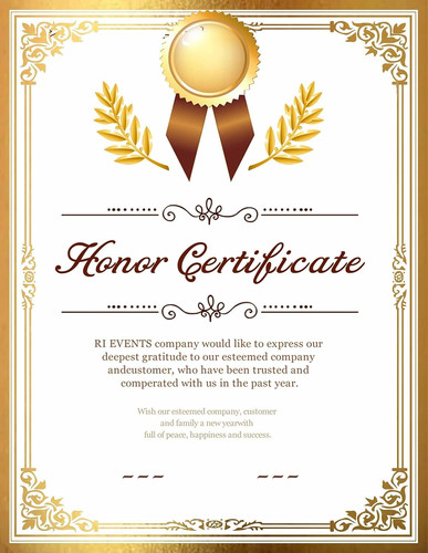Professional Certificate Paper 8.5 x 11 for Printing, Diploma Paper, GOLD