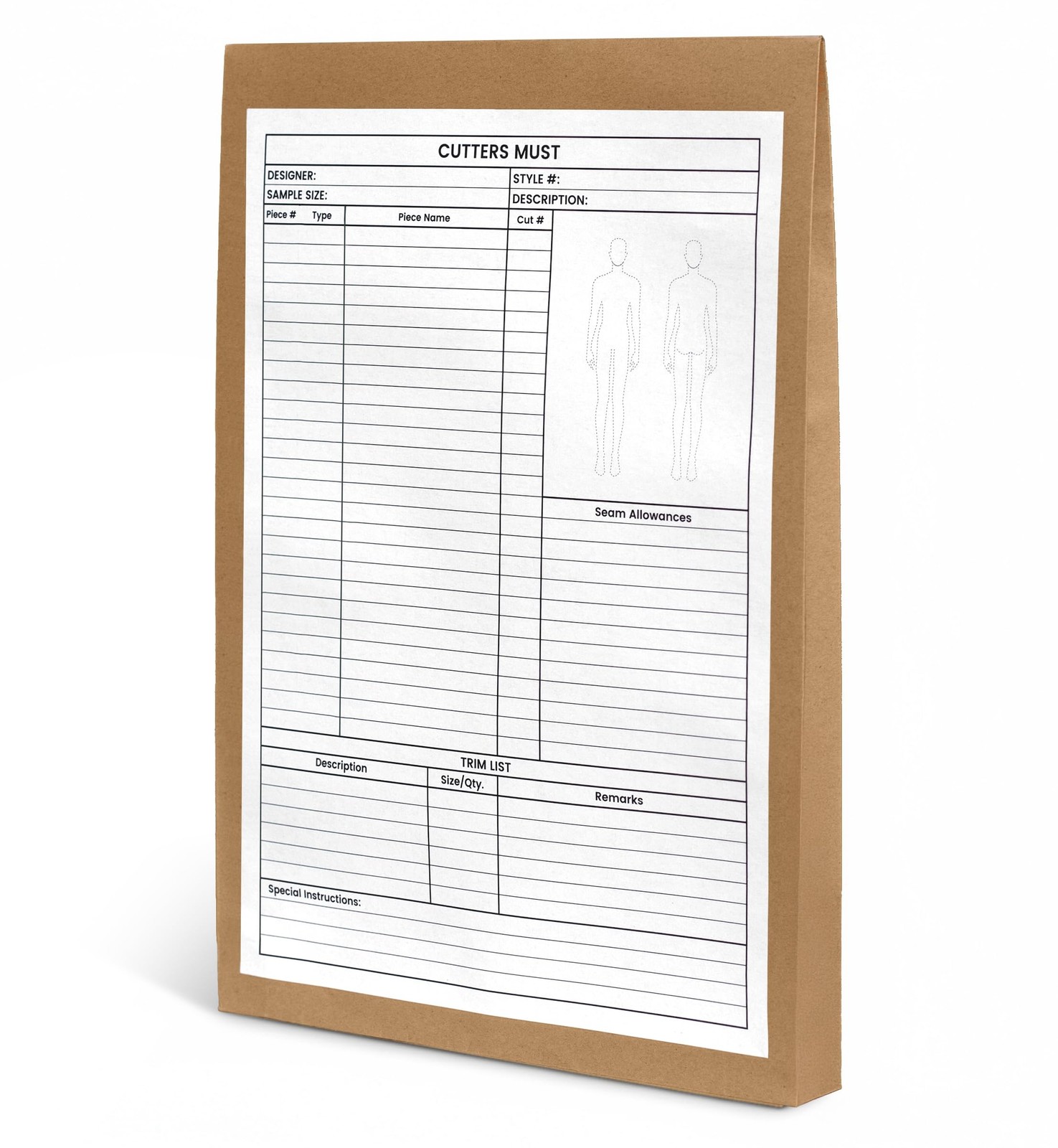 Cutter’s Must Form, Pack of 20 with Kraft String 9.8 x 13.4 inches, Brown