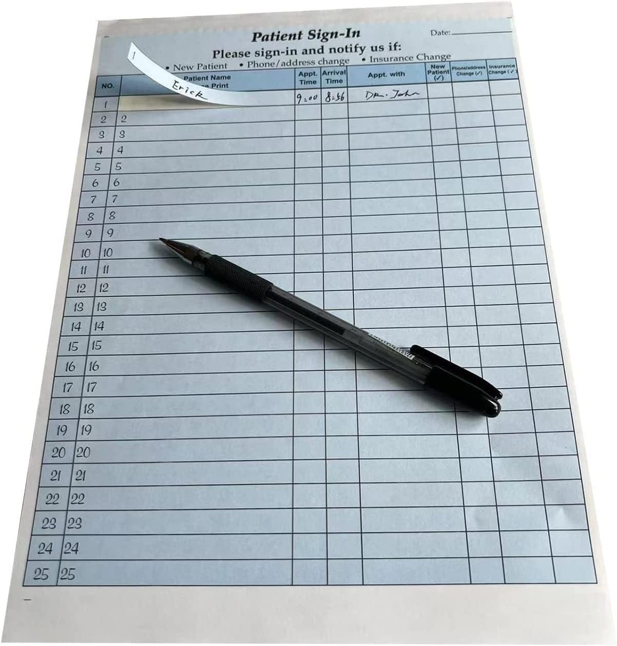 NCR HIPAA Compliant 3-Part Carbonless Medical Sign in Sheets Style 10 Patient