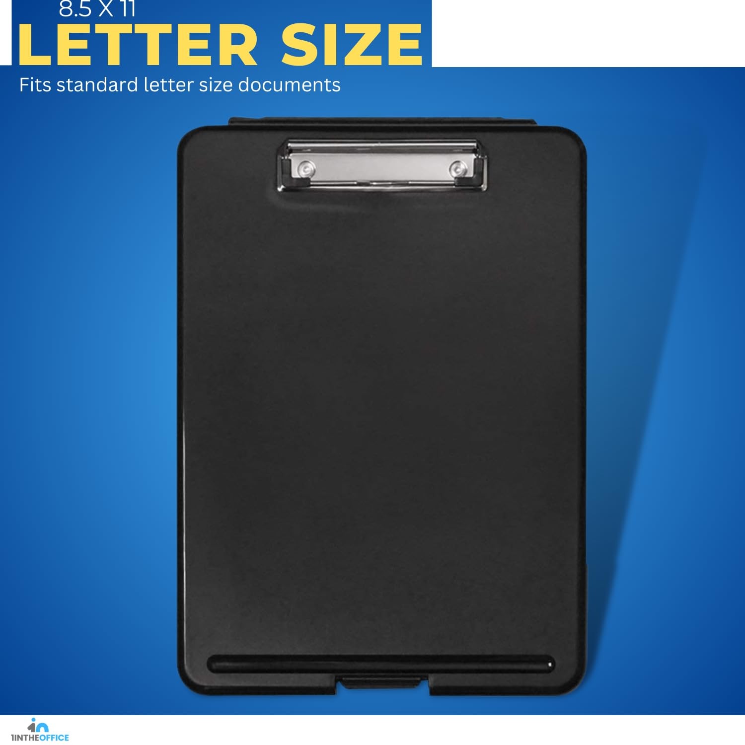 1InTheOffice Plastic Storage Clipboard Letter Size, Black