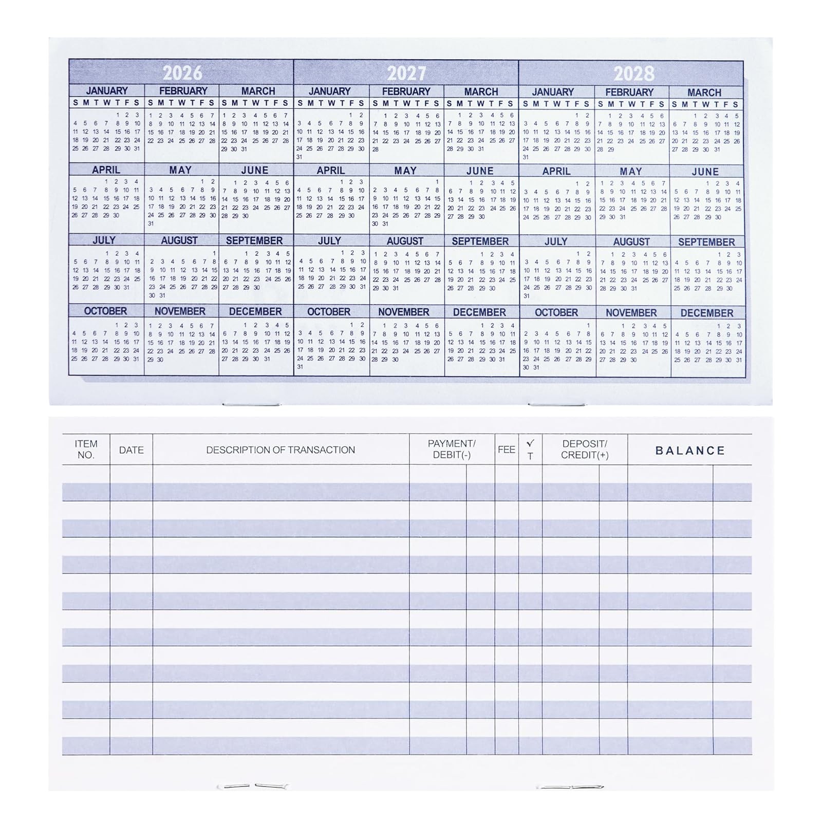 20 Pack Checkbook Register, Check Registers for Personal, Blank Ledger Transa…
