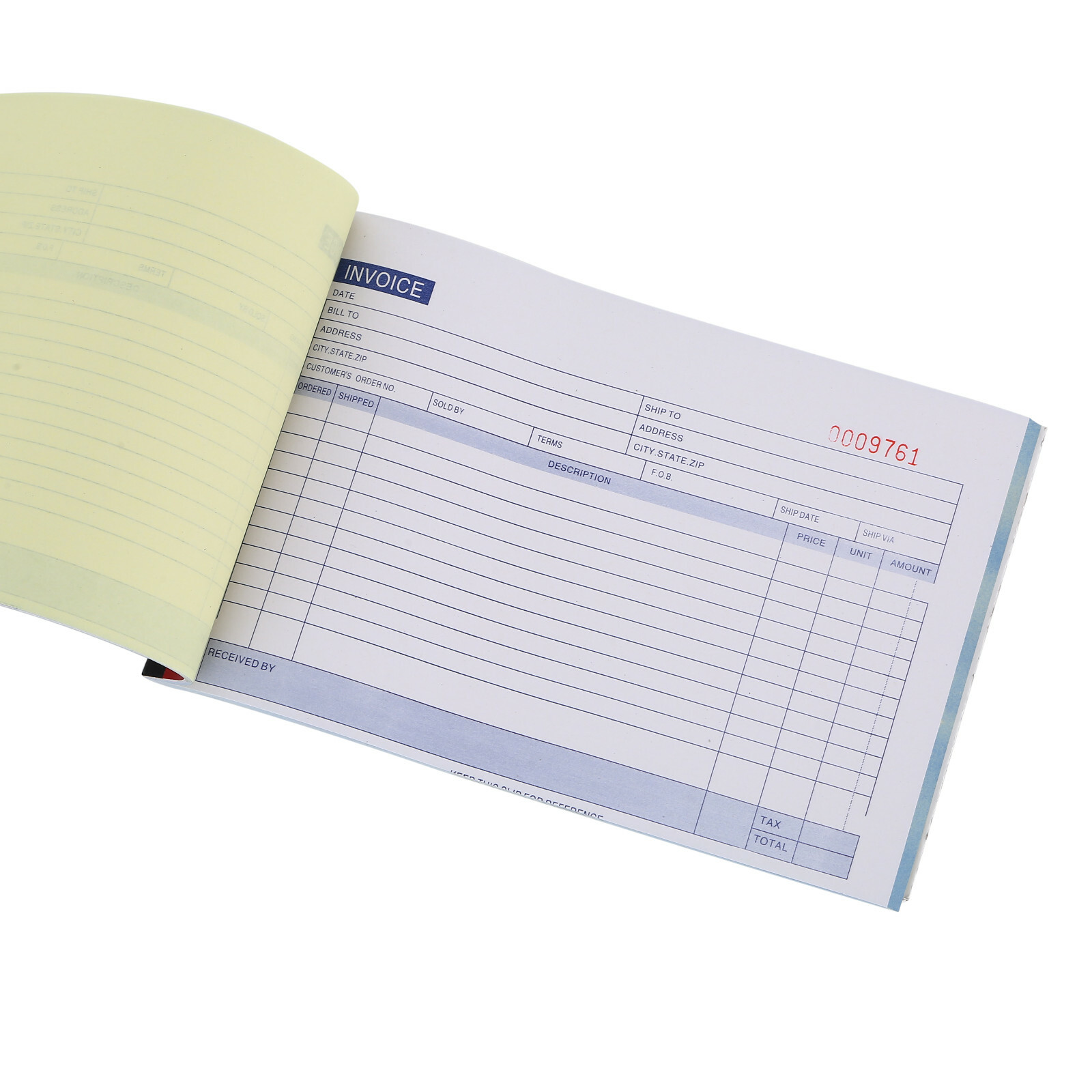 10 Pack Sales Order Book Receipt Invoice Duplicate Carbonless Horizontal Size