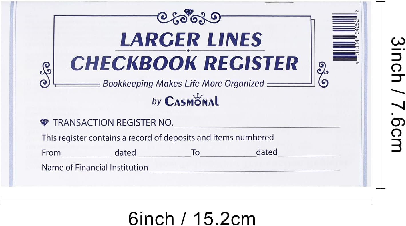 12 Pack Blank Check Registers with Larger Lines for Personal Checkbooks