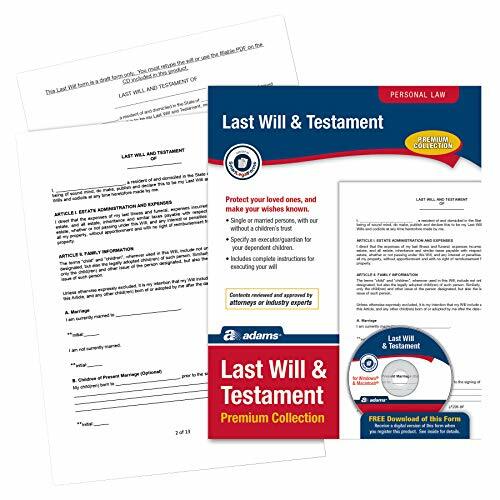 Adams Last Will & Testament Premium Collection, Forms and Instructions