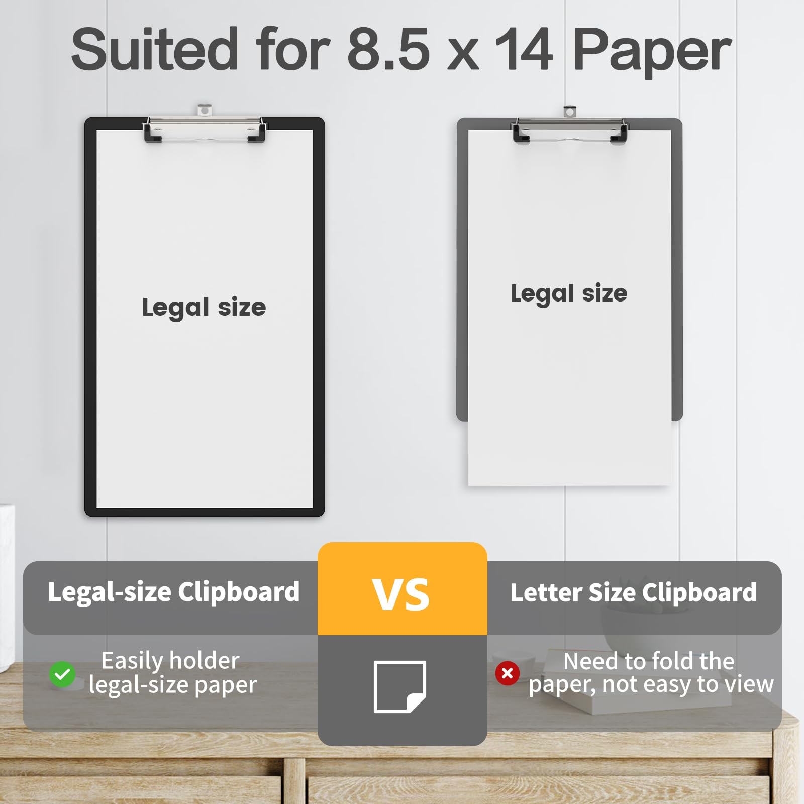 Juvealoe Legal Size Clipboard, 8.5 x 14 Black Clip Board legal size,