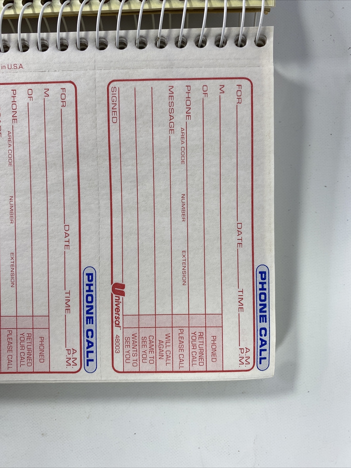 Universal Phone Message Books, 2 3/4 x 5, 2-Part Carbonless-400 Sets “UNV48003”