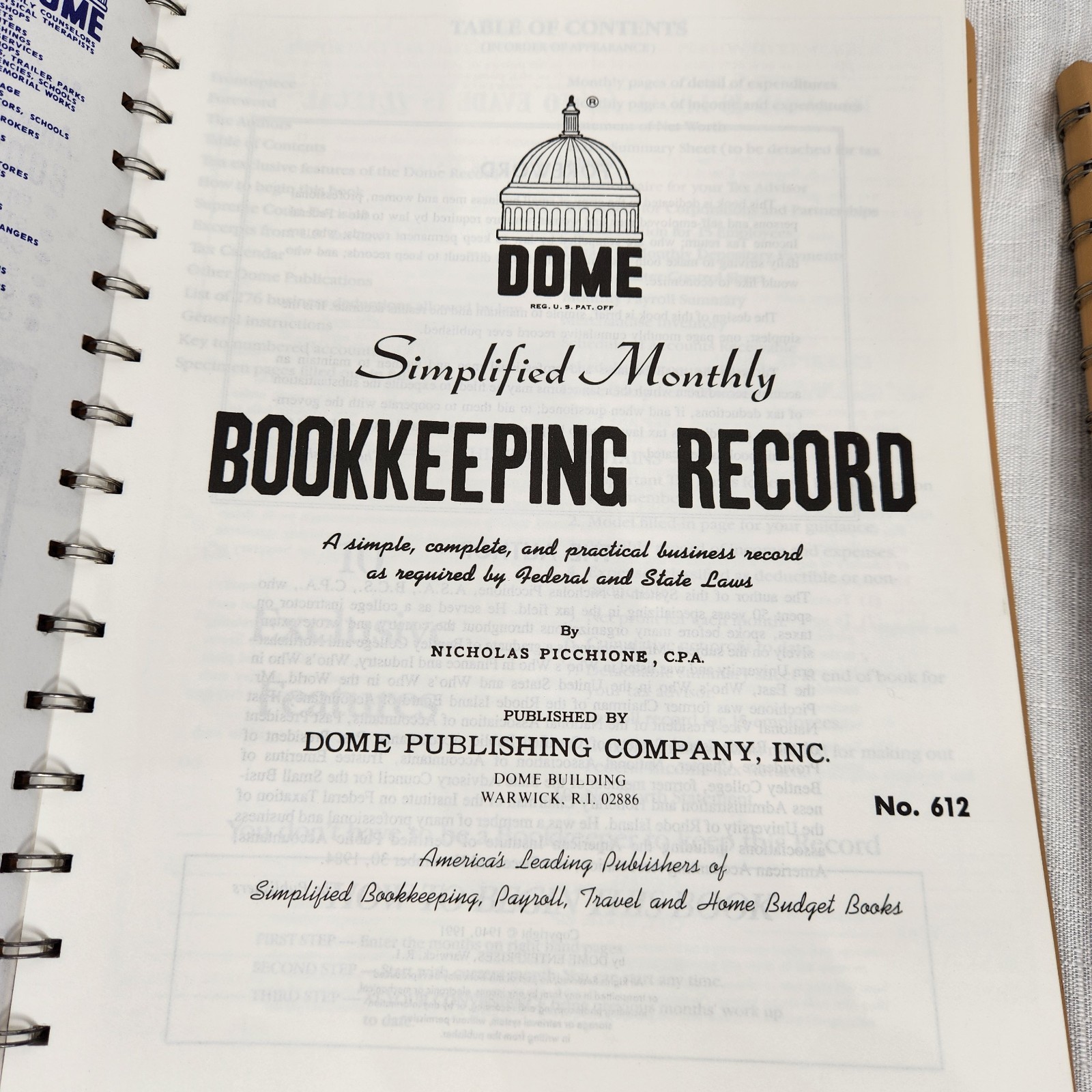 Dome Simplified Monthly Bookkeeping Record Accounting 8.75″ X 11.25″ Lot of 2