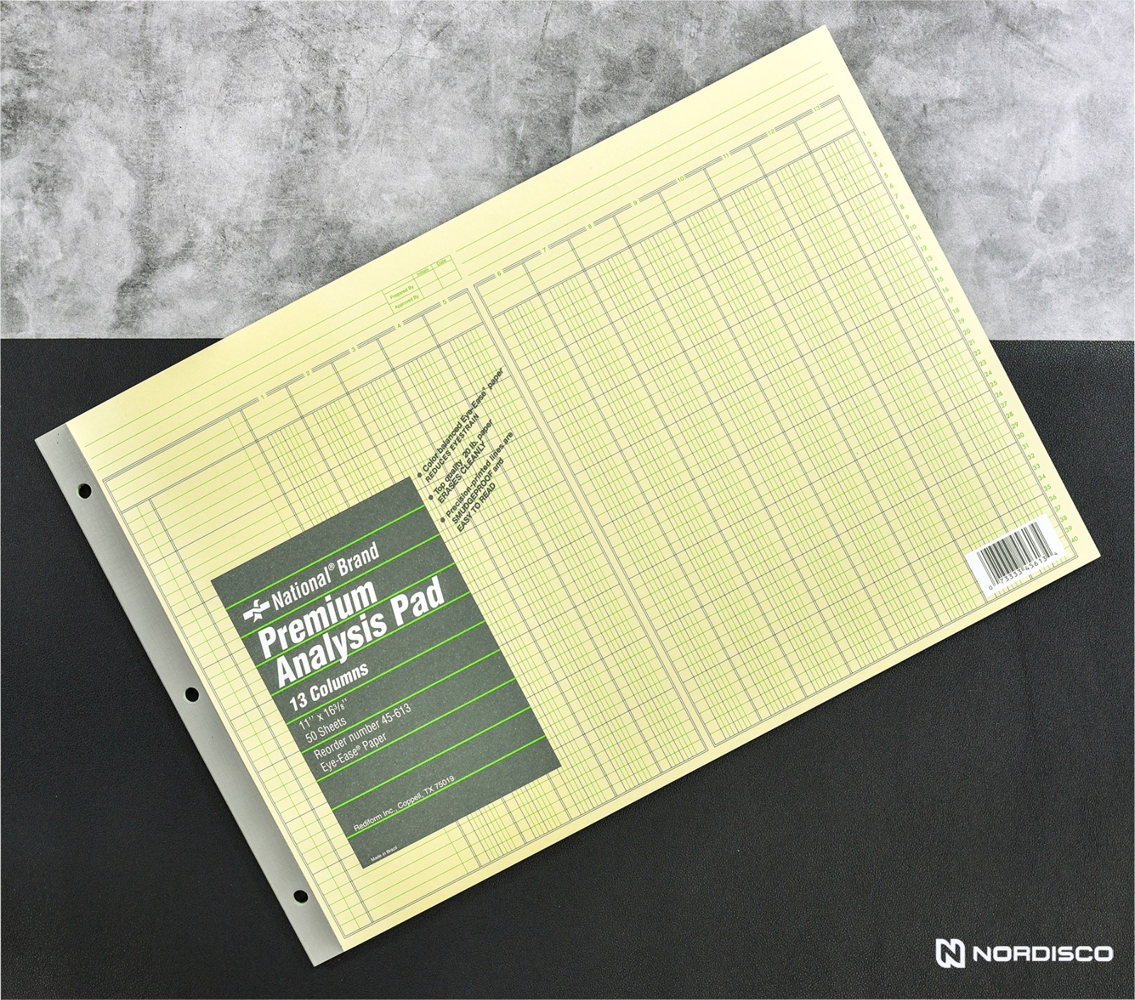 National Brand 45-613 Premium Analysis Pad, 13 Columns, 11 x 16-3/8″, 1 Pad