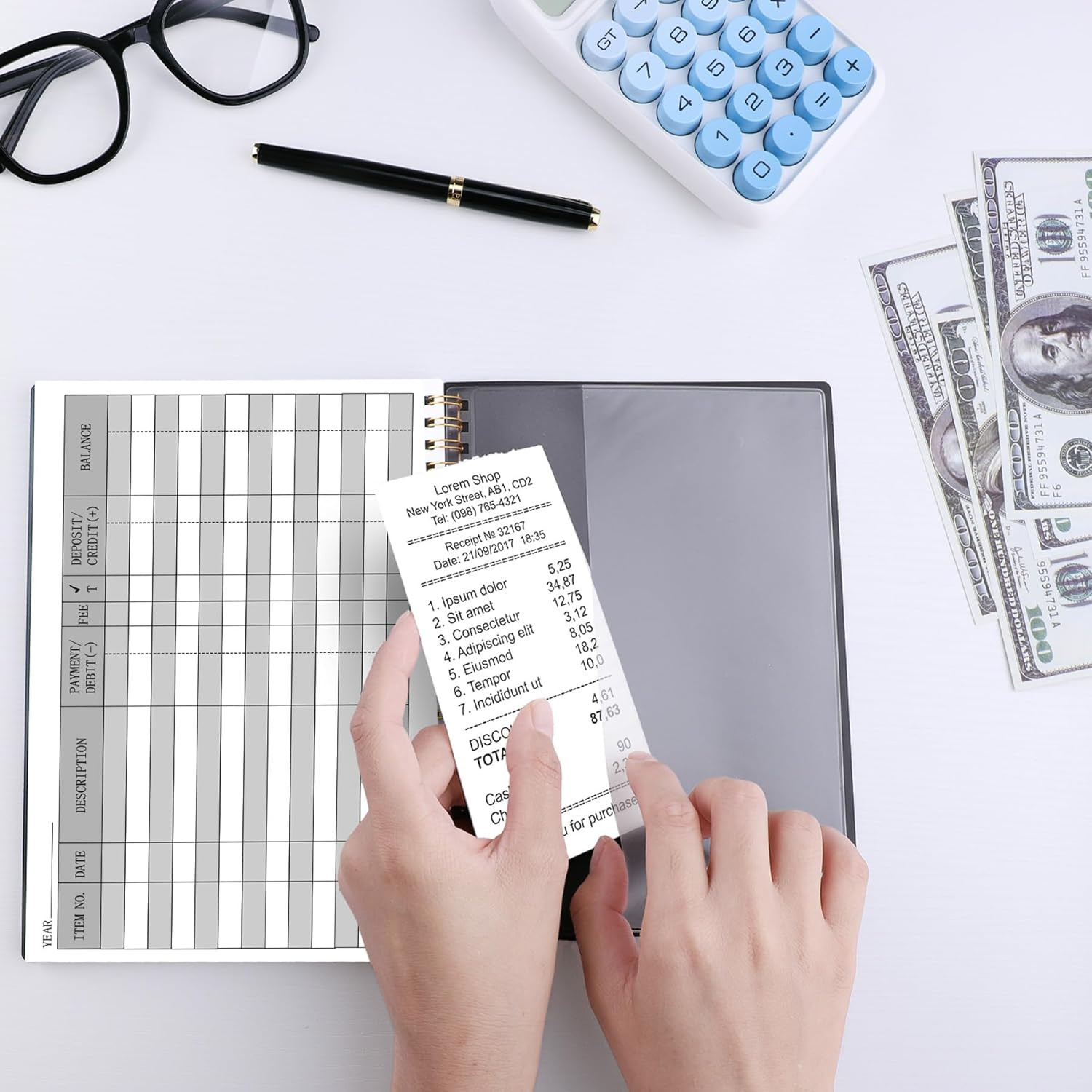 Check Registers for Personal Checkbook, Transaction Expense Ledger Log Book for