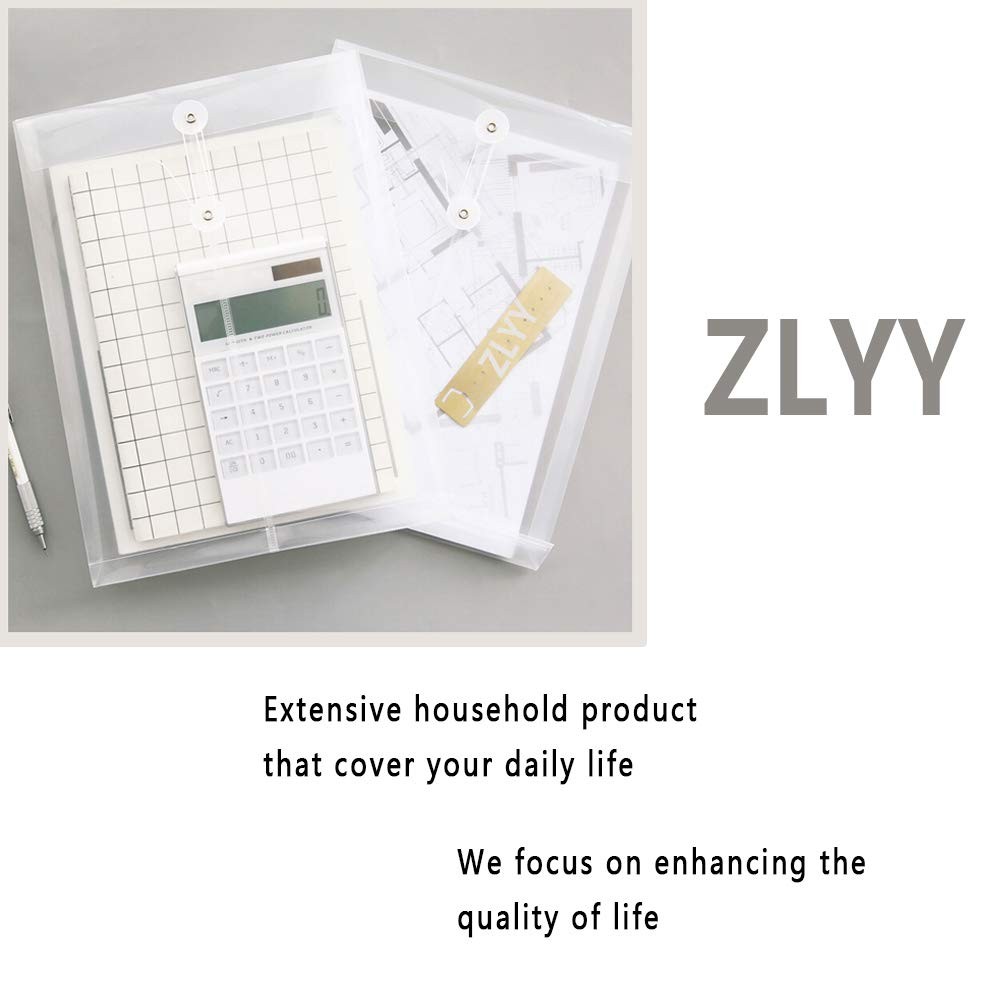 ZLYY 10 Pack Clear Blue Plastic Poly String Envelope with One Size,
