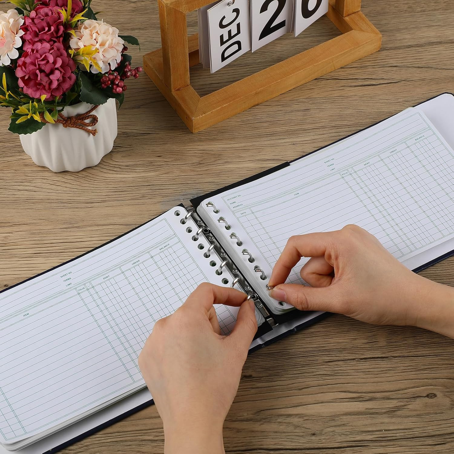 200 Pcs Ledger Sheets 5″ x 8.5″ Extra Sheets Ledger Paper for Bookkeeping Column
