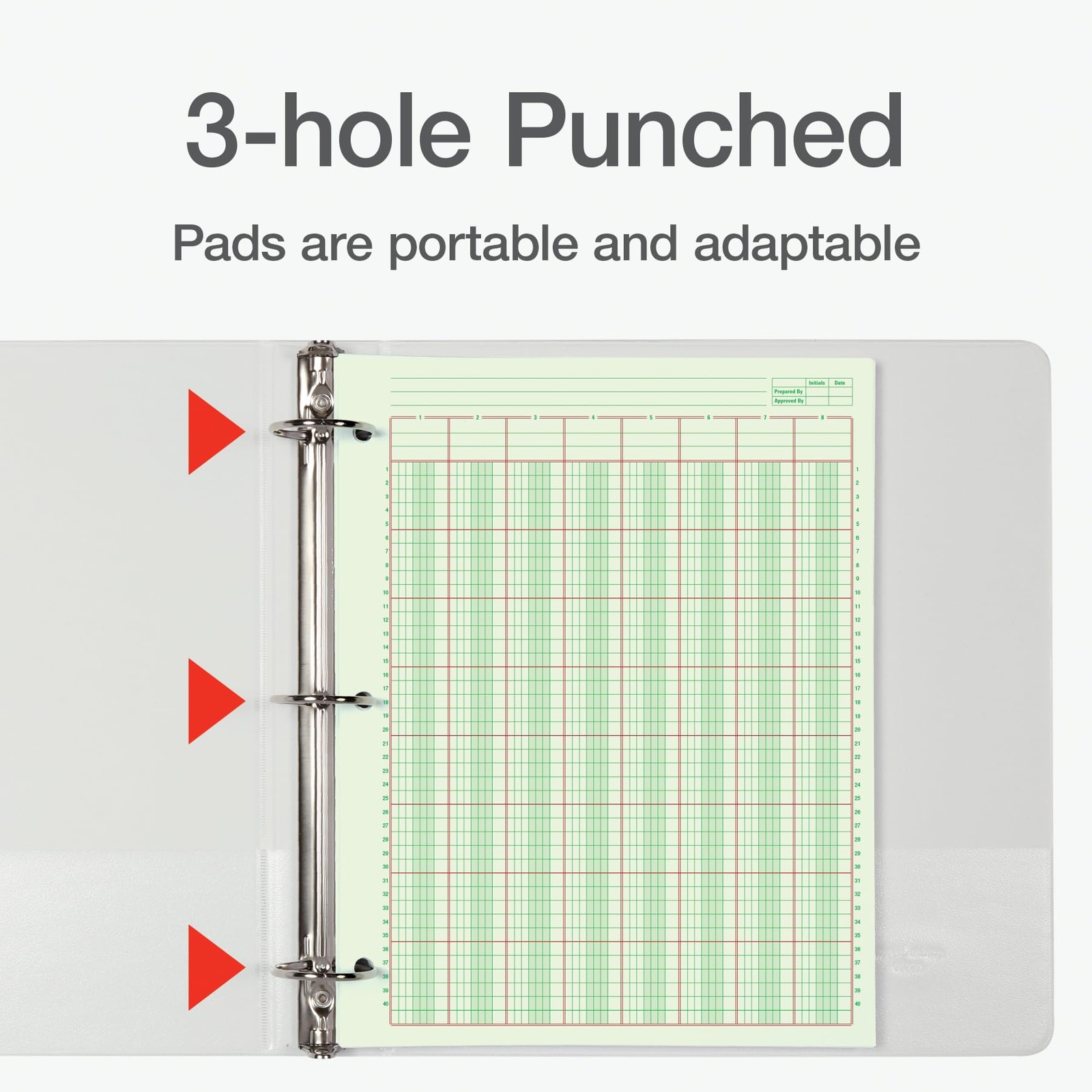 Adams Columnar Analysis Pad, 8 Column Ledger, 8.5″ x 11″, 100 Pages (50 Green