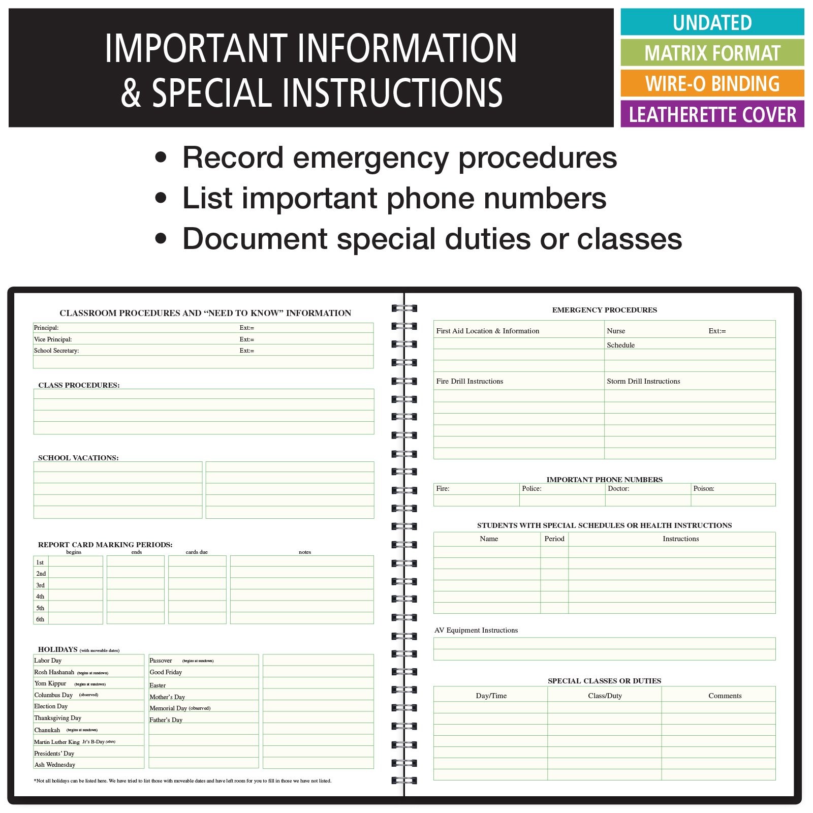 Elan Publishing Company Combination Plan and Record Book: One 8.5″ x 11″
