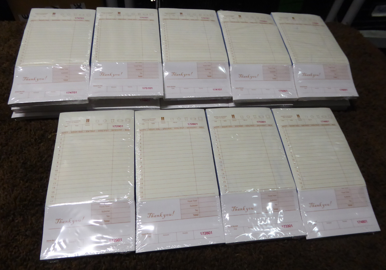 Seajan 19 Packs Guest Check Paper Receipt Book, Carbonless Order Book 17 Lines,