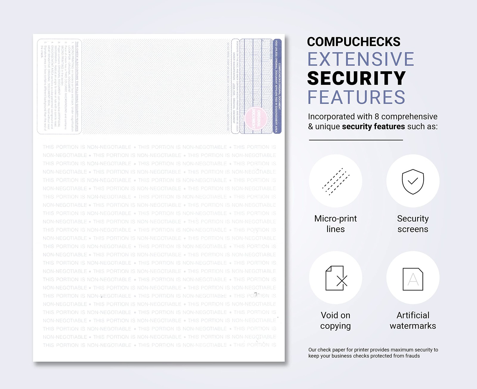500 Pack Blue Diamond Check Paper with Security Features for Payroll and Busi…