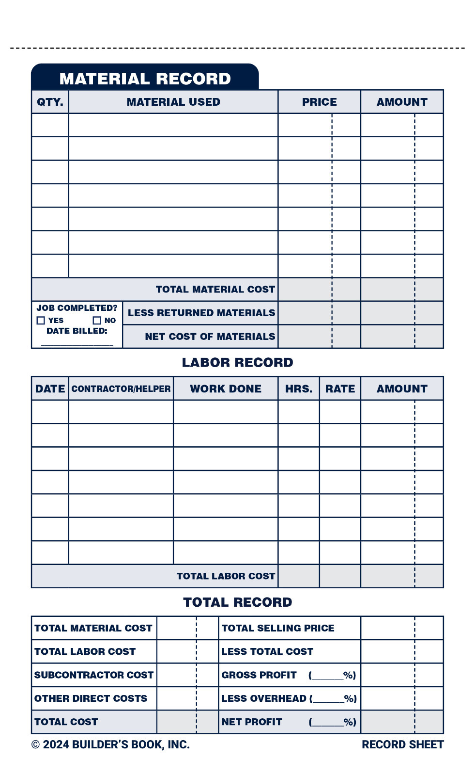 Job Work Order Book (50 Sets – 2 Part)