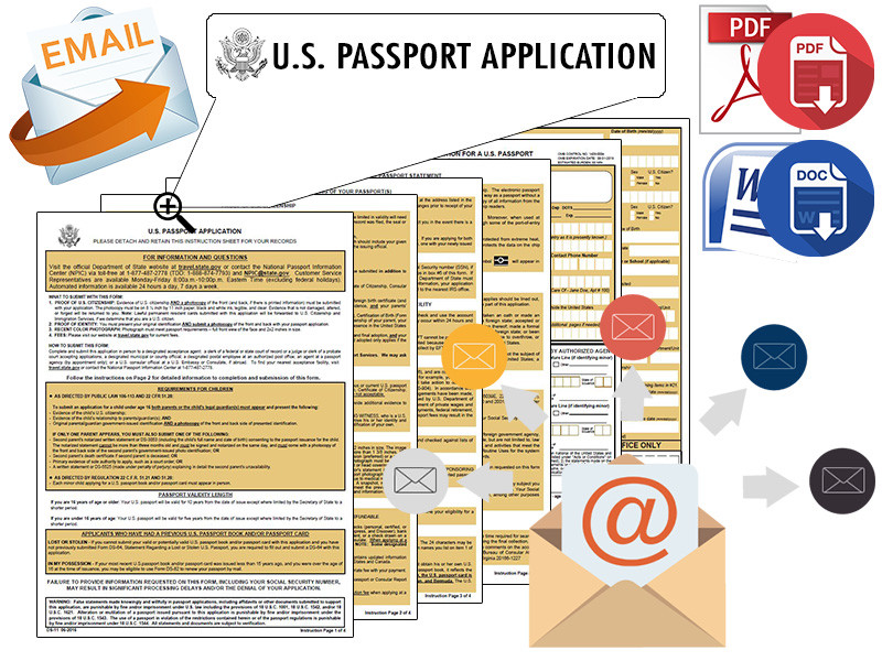 U.S. Passport Application Forms – Email / Digital Delivery – PDF & DOCX Format