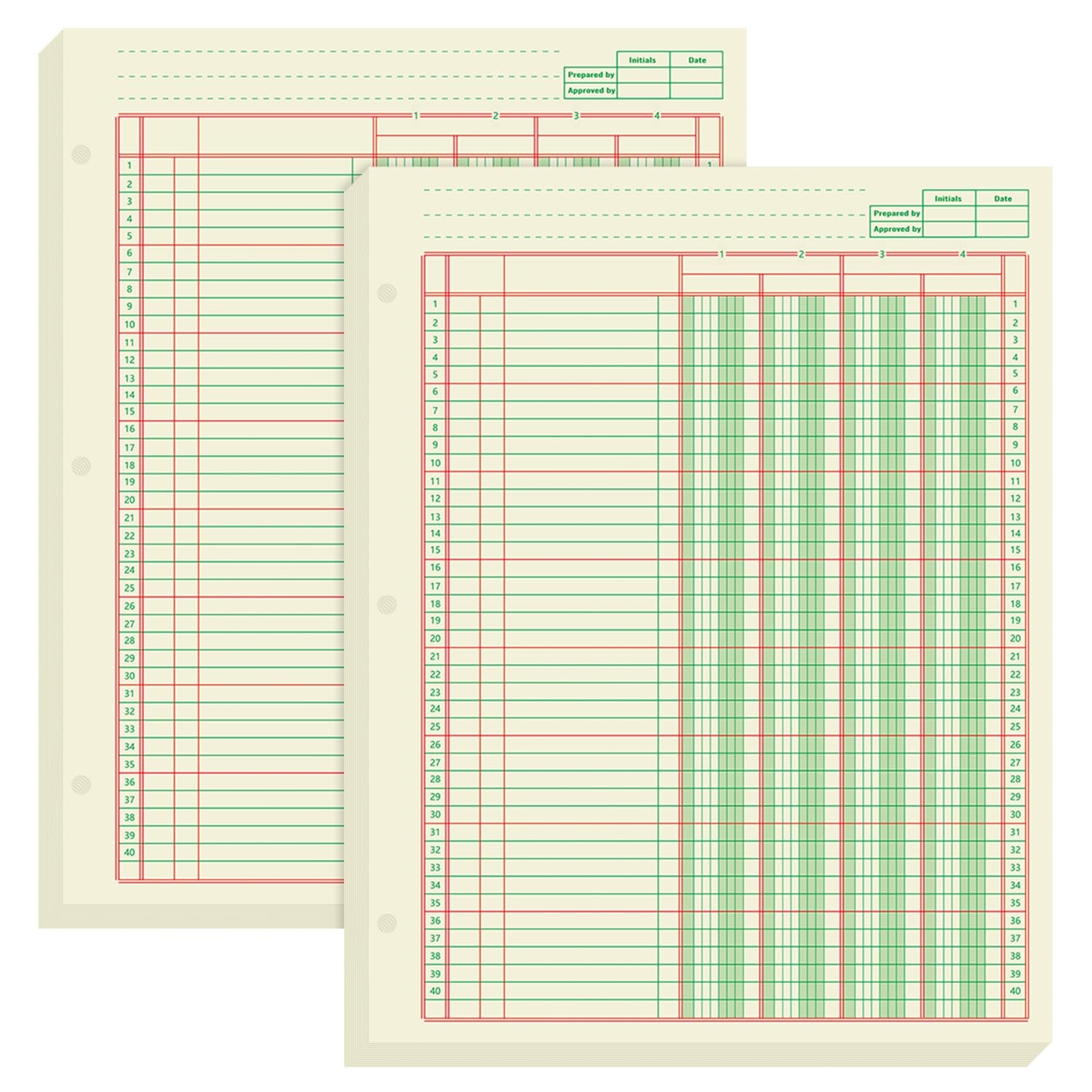 2 Pack 100 Sheets Columnar Pad Accounting Ledger Accounting Ledger Book Green…