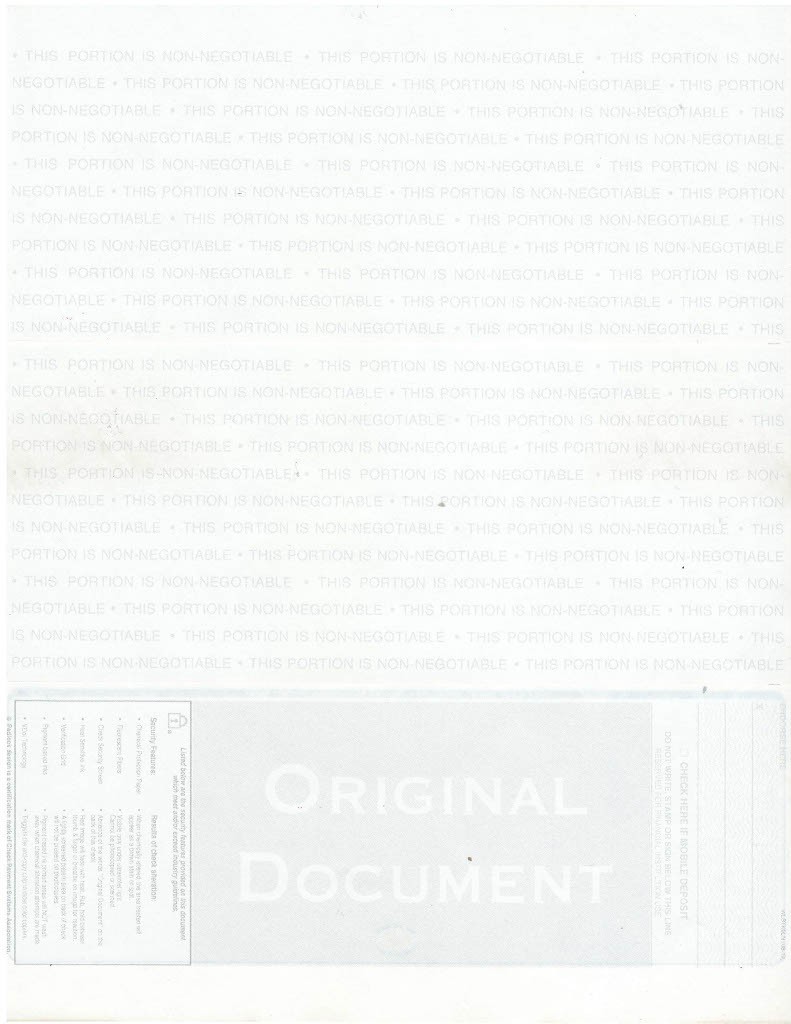 12 Blank Check Stock Paper – Check on Bottom – Blue Business Security Paper Pack