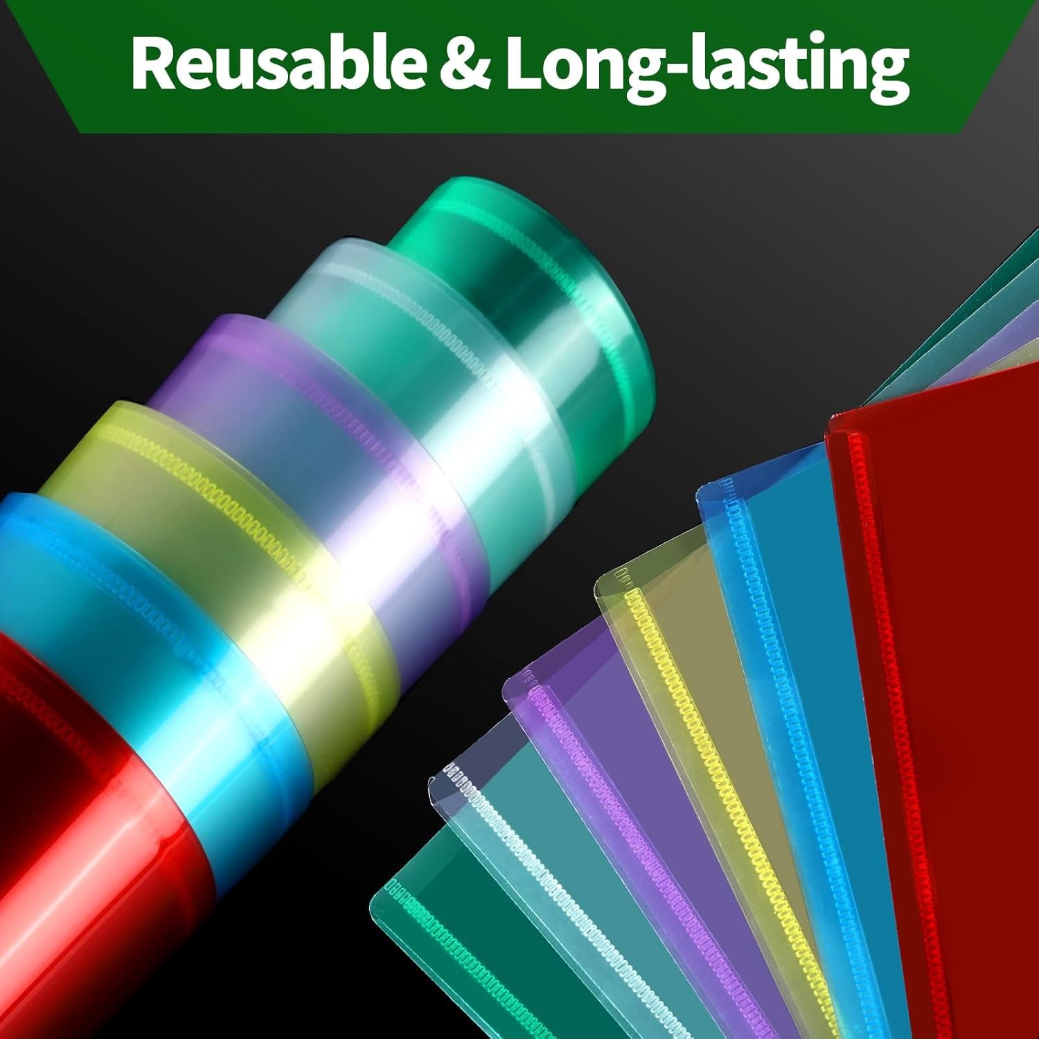 LEOBRO Plastic File Folders, 12 PCS A4 Size Envelopes With Snap Multicolor